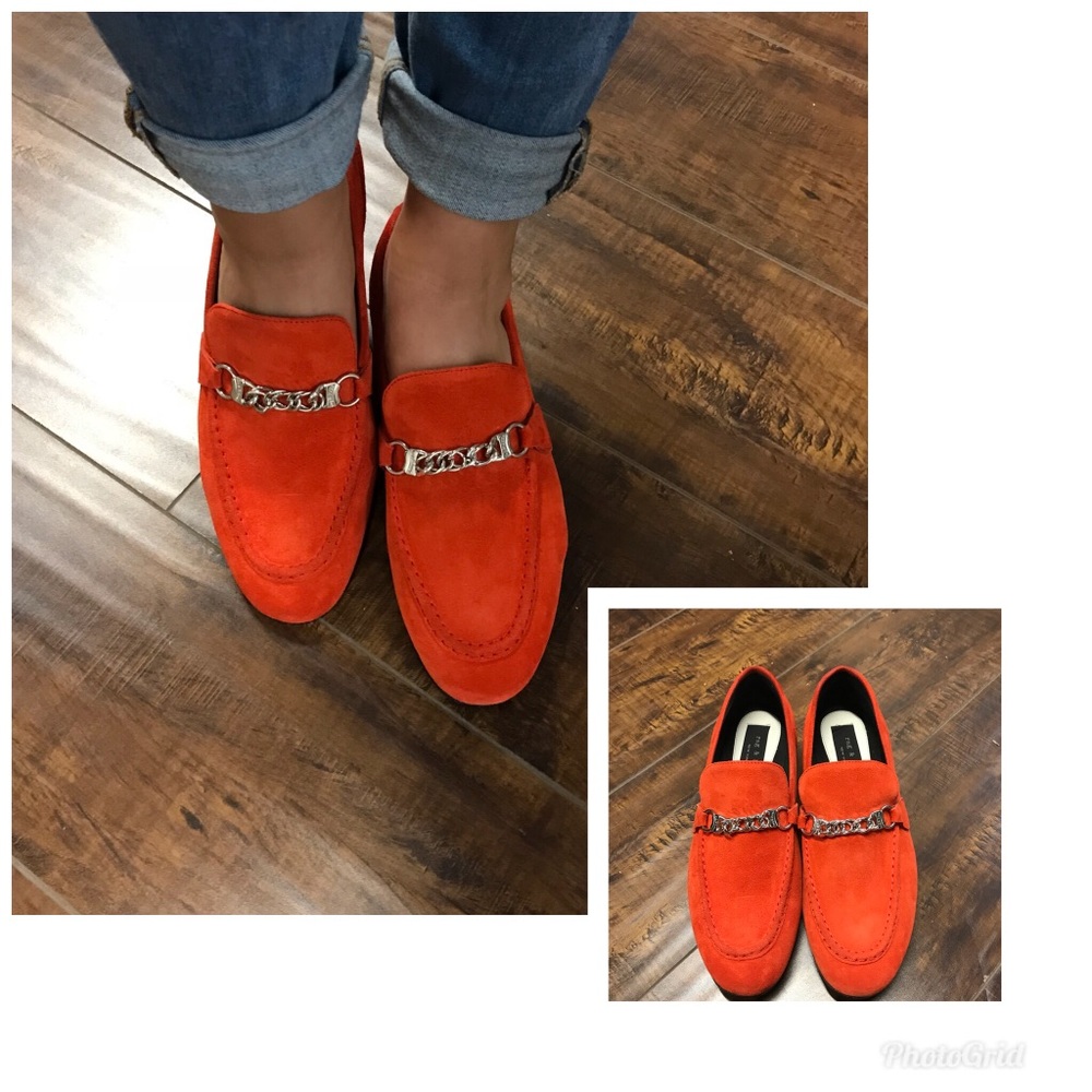 Rag & Bone Cooper Suede Red Loafer Shoes Sz39.5